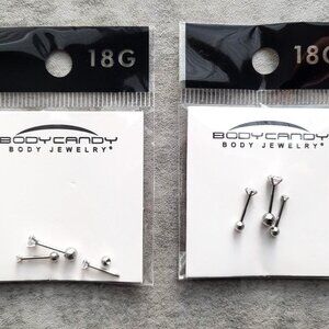 6 Cubic Zirconia Earrings (2 Sets of 3)